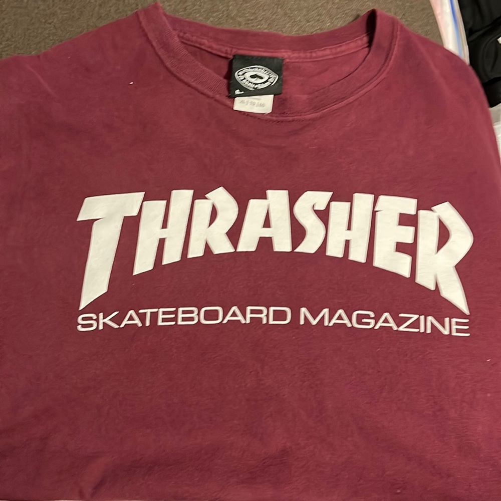 This is a maroon t shirt